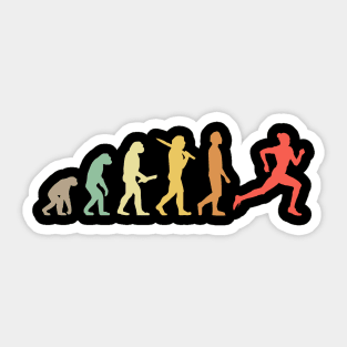 Retro Running Evolution Gift For Runners & Joggers Sticker